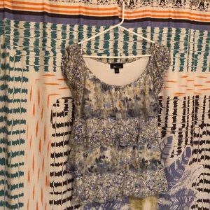 Dress Shirt Ruffled Tier Sheer Overlay